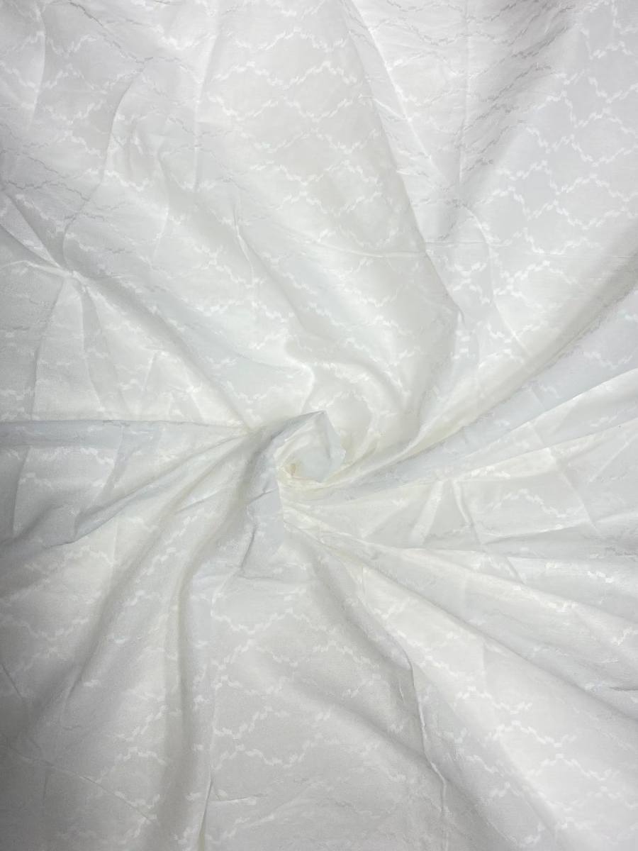 White Plain Cotton Checks Box Fabric ( 44" Inch Width ) Dyeable