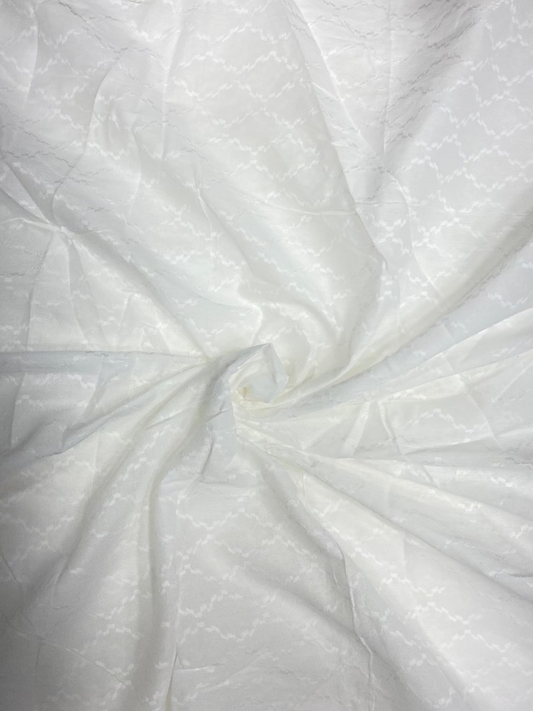 White Plain Cotton Checks Box Fabric ( 44" Inch Width ) Dyeable