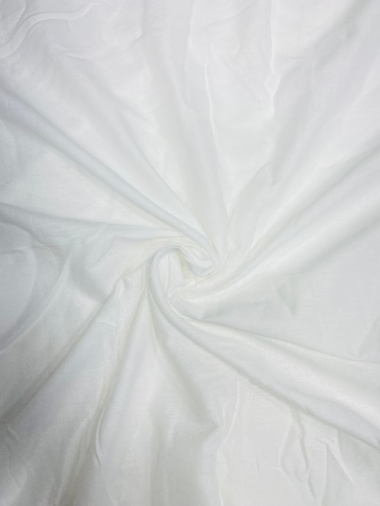 White Plain Cotton Flex Fabric ( 44" Inch Width ) Dyeable
